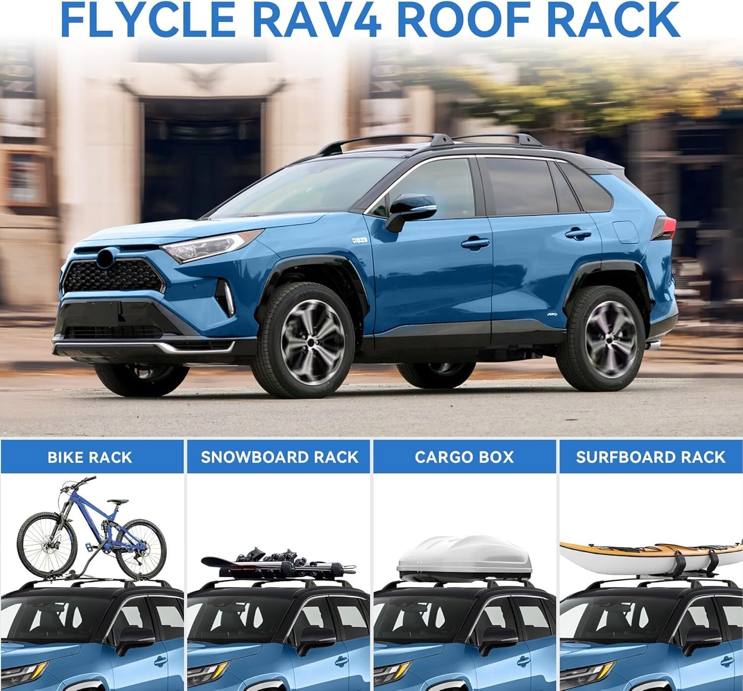 Maximize Adventure with 220LBS Roof Rack Cross Bars for 2019-2025 RAV4 Models