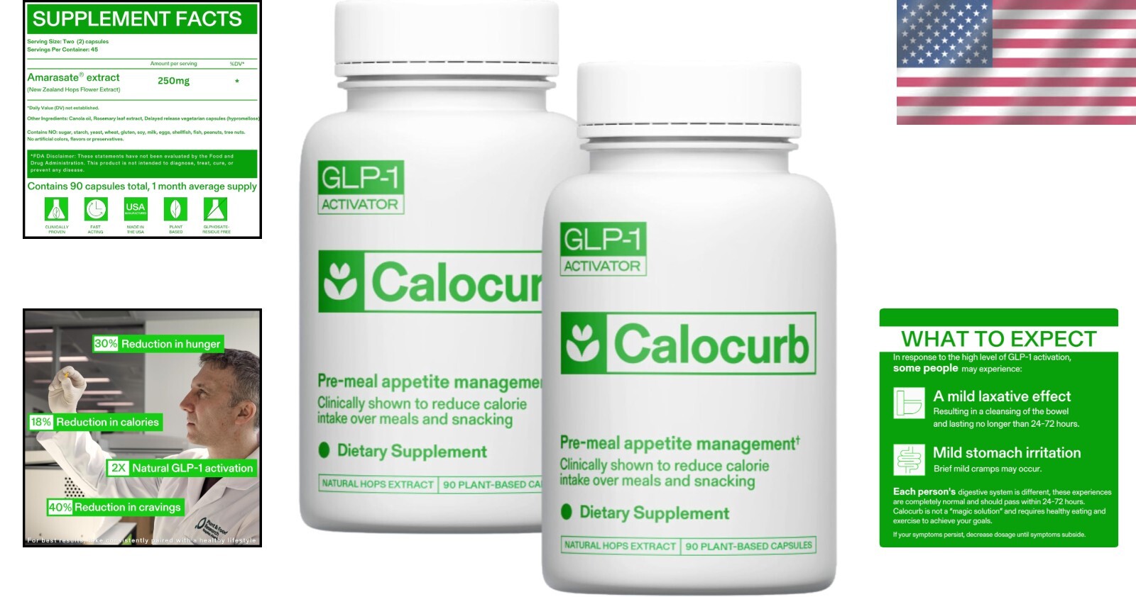 6X Natural GLP-1 Activator - 180 Count Plant-Based Calorie Control Supplement