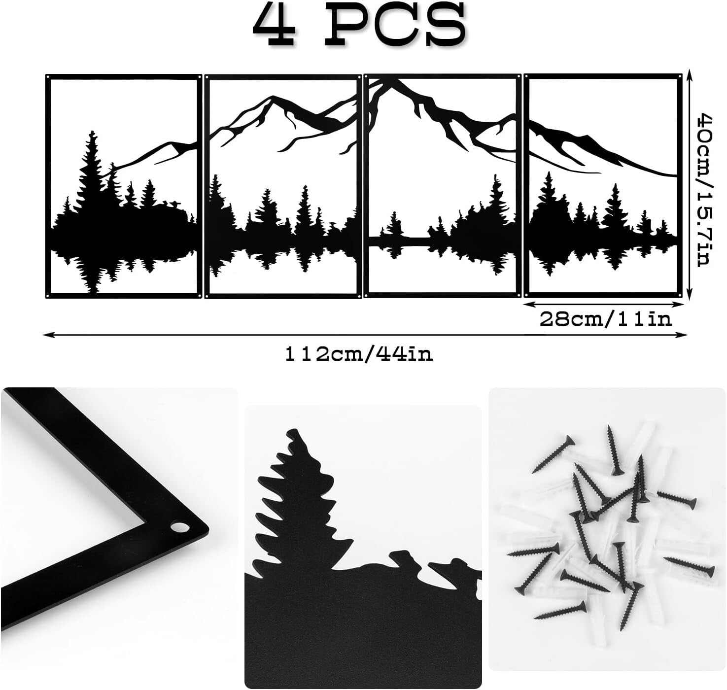 Unique Mountain and Forest Metal Wall Art Collection - Easy to Install Decor