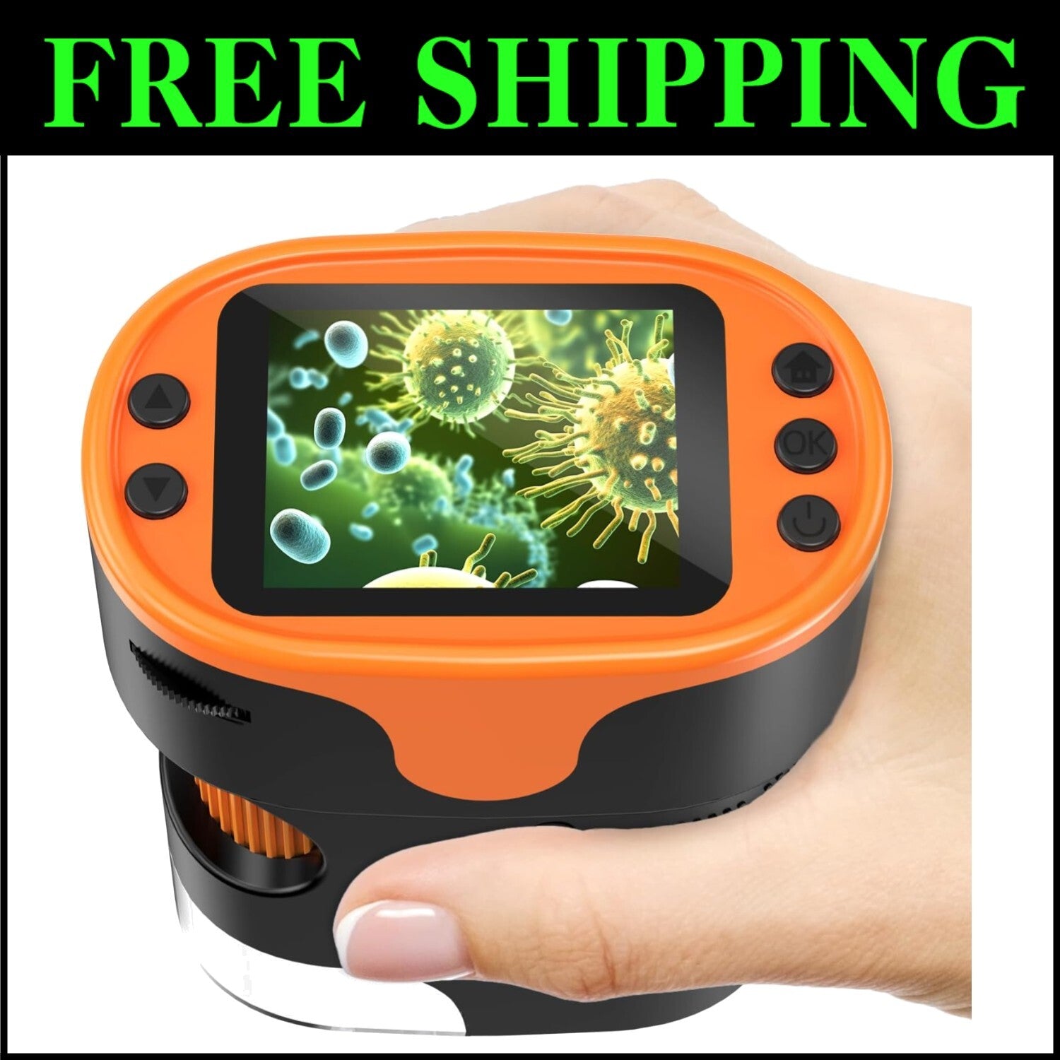 4K Handheld Microscope for Kids - Portable Learning Tool & Gift Box Included