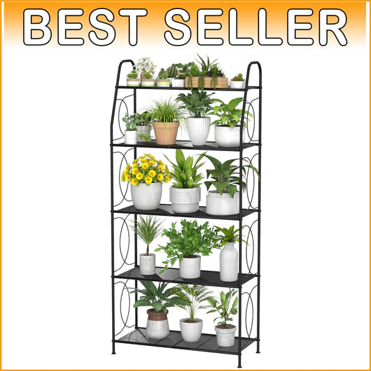 Durable 5-Tier Plant Shelf with Elegant Design - Perfect for Home and Garden