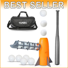 Load image into Gallery viewer, Kids Auto Pitching Machine &amp; Baseball Training Set - Includes 10 Baseballs, Bat