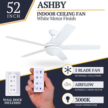 Load image into Gallery viewer, Modern Tri-Mount 52” Ceiling Fan with 5 Blades &amp; LED Light - Farmhouse Style