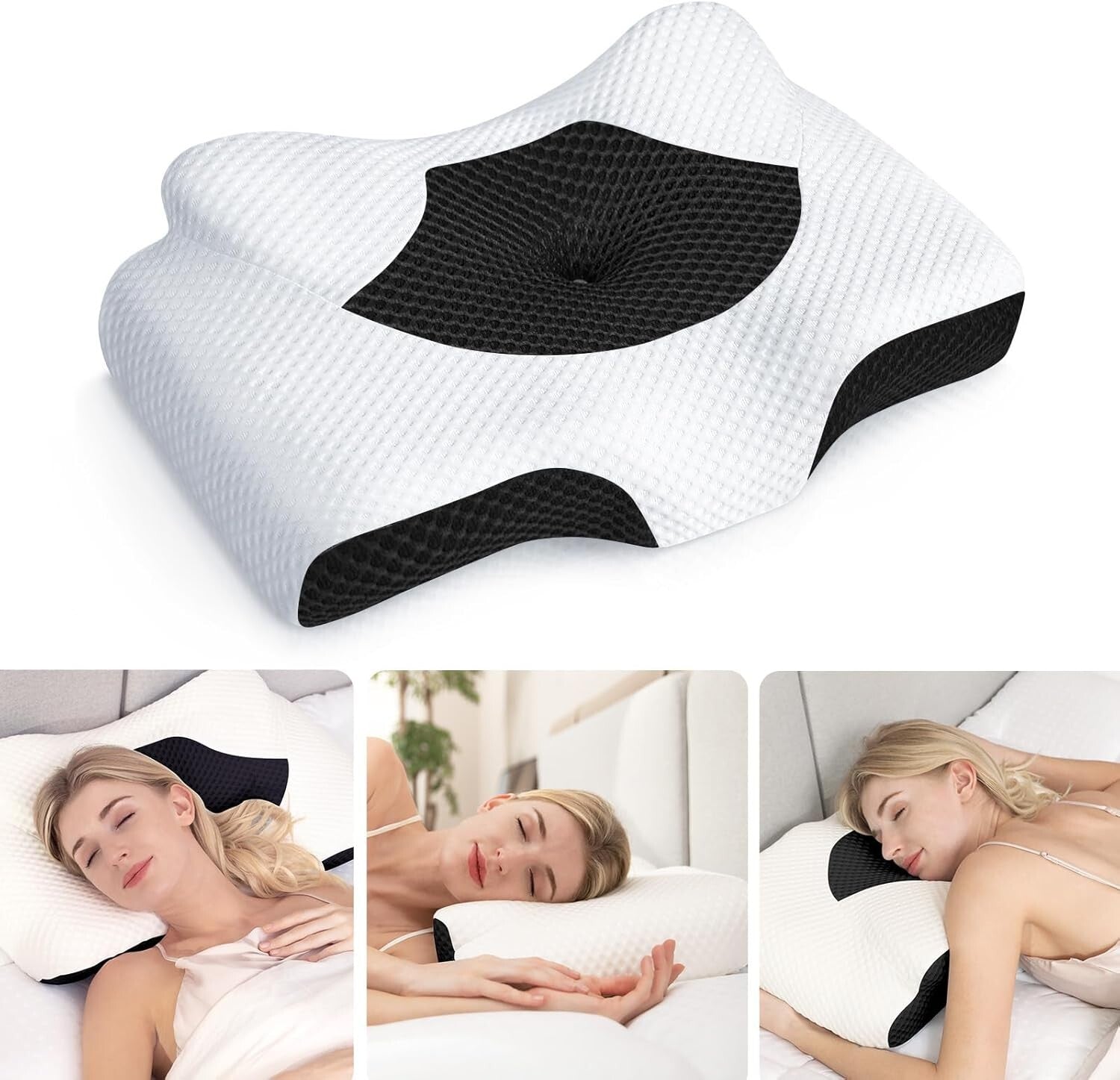 Adjustable Cervical Memory Foam Pillow for Neck Pain Relief & Cooling Comfort