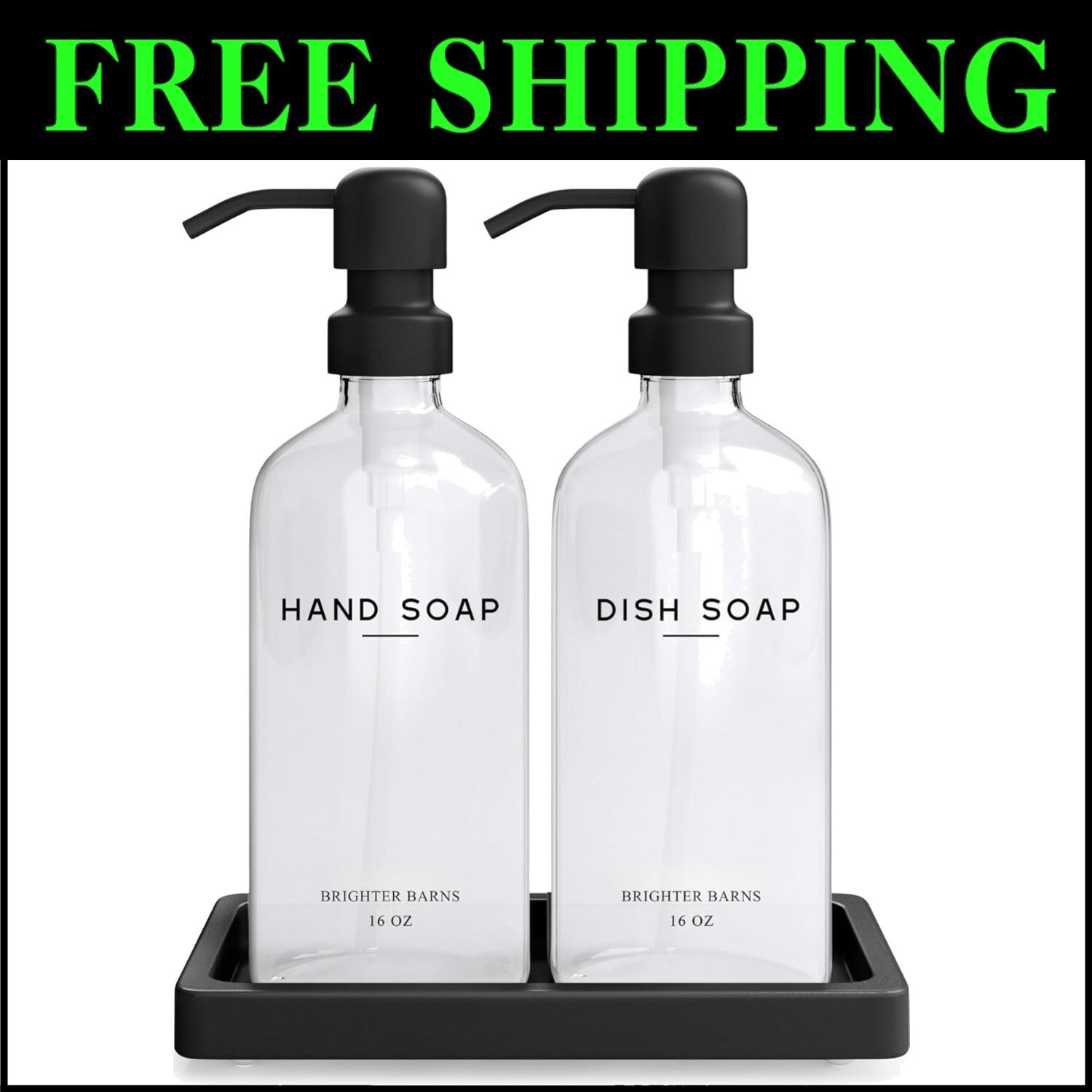 Refillable Soap Dispenser Set with Sleek Stainless Steel Pumps & Gift Packaging