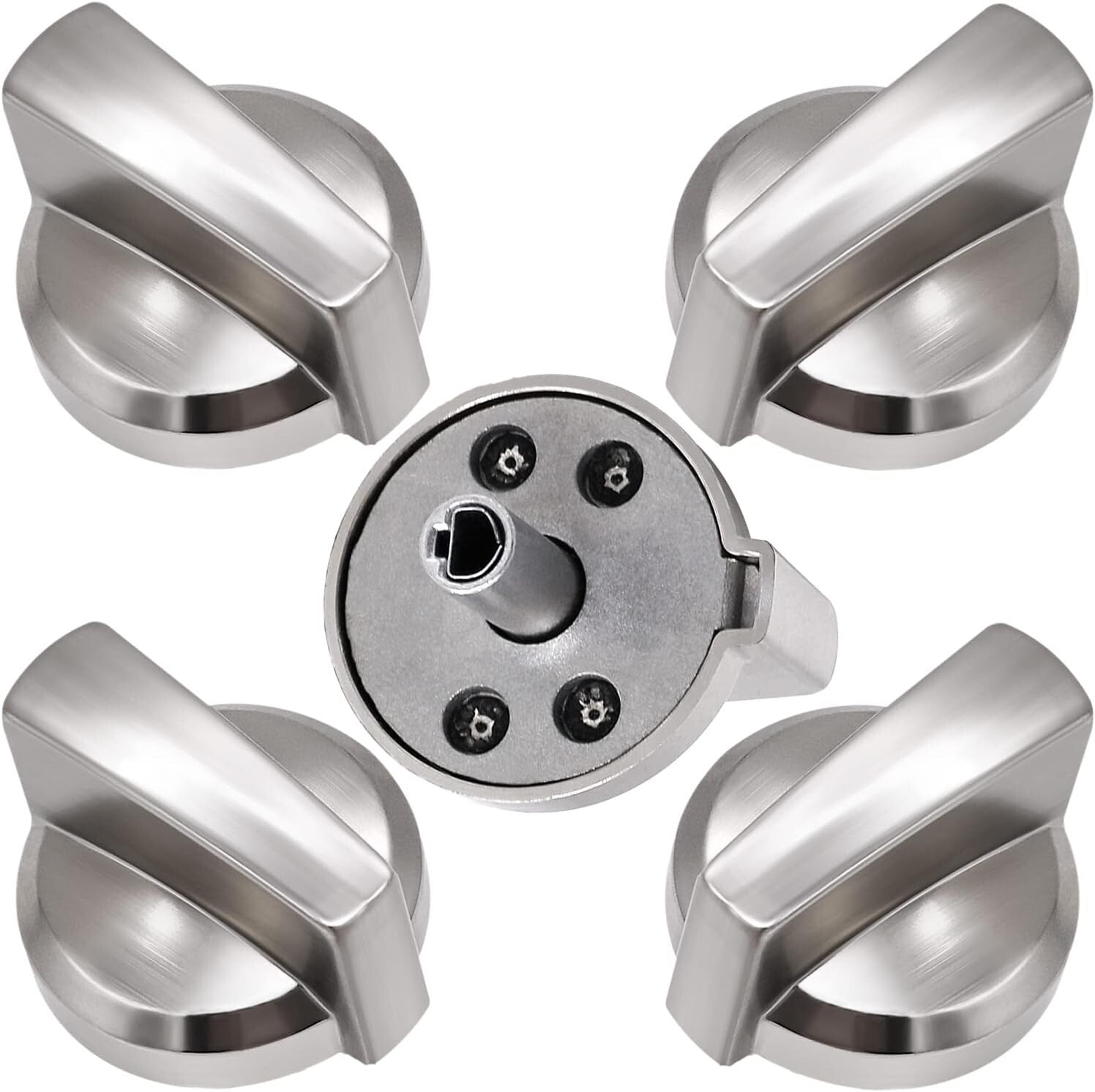 Durable 5-Pack Burner Control Knobs for GE, Kenmore & Hotpoint - Easy Install