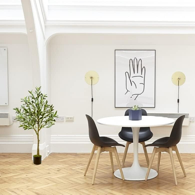 4ft Tall Artificial Olive Tree in Seagrass Basket - Perfect Indoor/Outdoor Decor