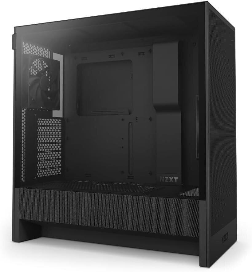 Durable H5 Flow 2024 Mid-Tower Case - 120mm Fans, Tempered Glass, & Black Finish