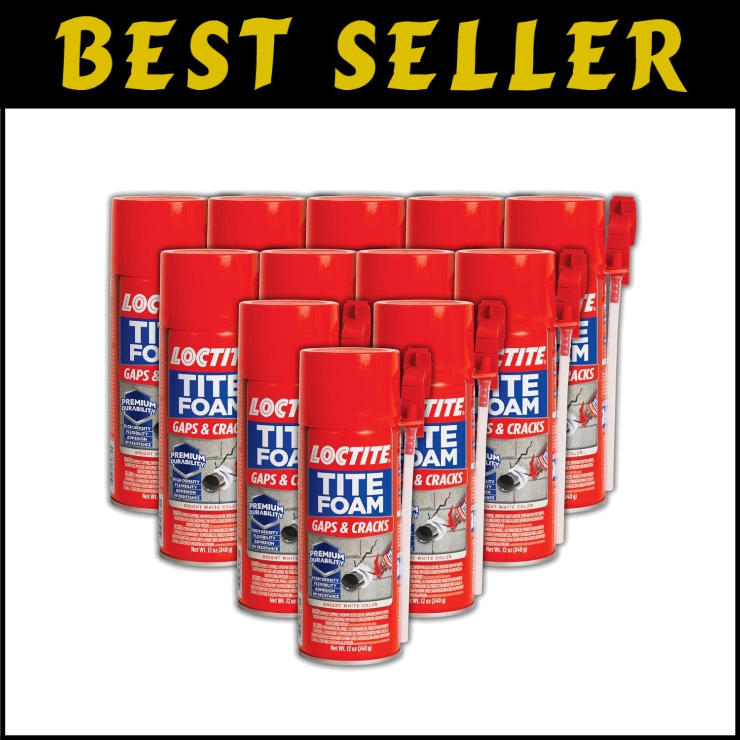High Density Spray Foam Sealant - Tite Foam 12 oz Can, White, Fills & Seals Gaps