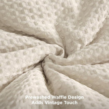 Load image into Gallery viewer, Vintage-Style Waffle Comforter Set Queen in Soft Microfiber - 3 Piece Collection