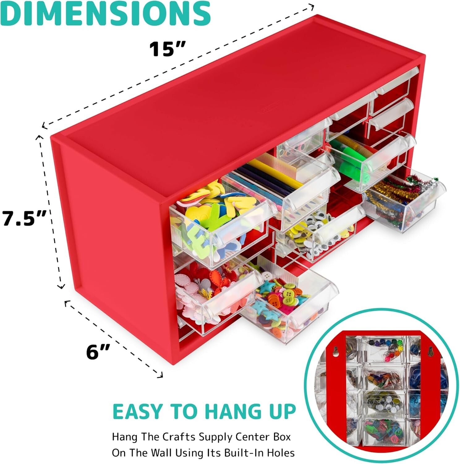 Ultimate Arts and Crafts Supplies Set for Kids - 2000+ Creative Pieces in Red