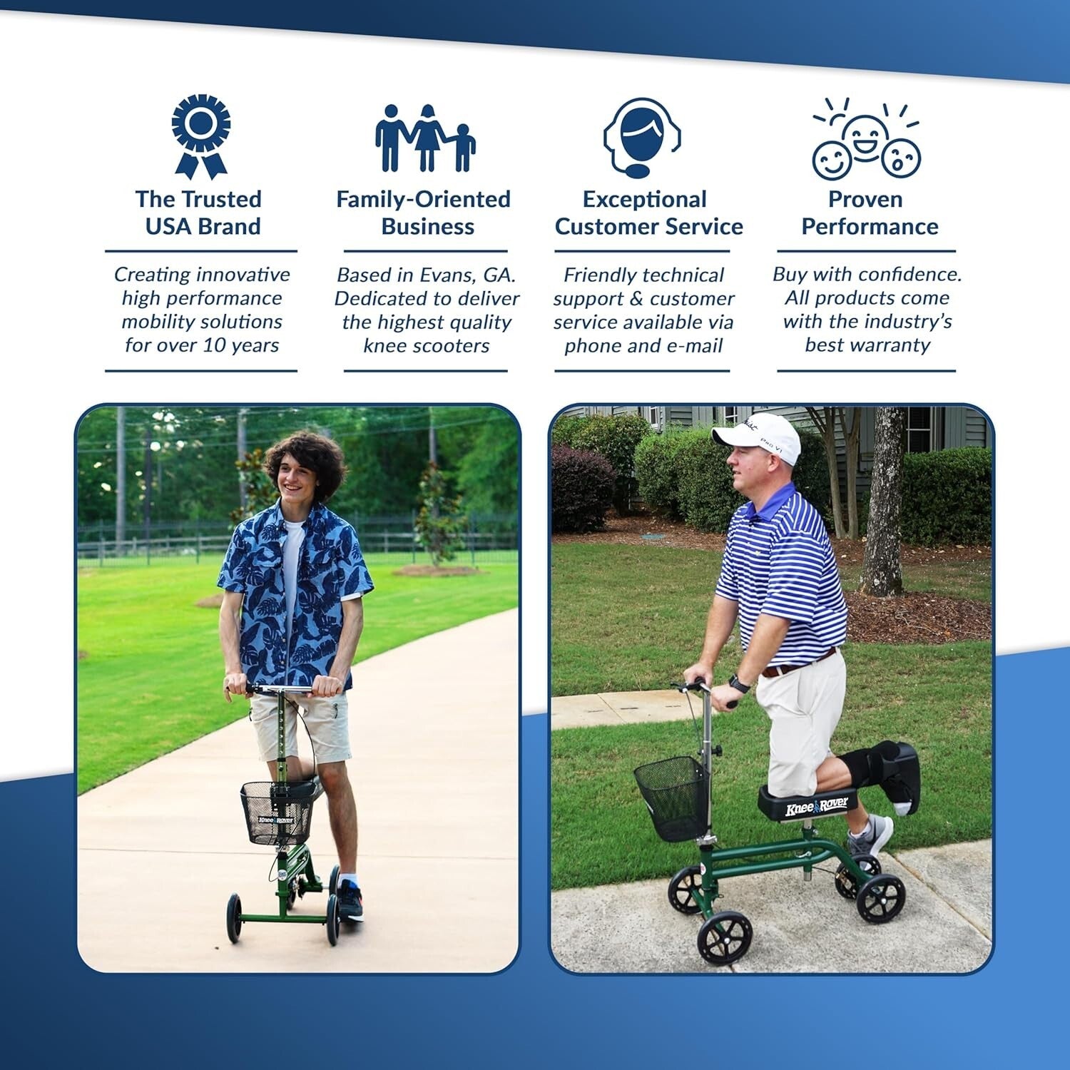Foldable Knee Rover Scooter for Foot Surgery - Comfort & Control with Basket