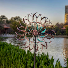 Load image into Gallery viewer, Large 15'' Copper Wind Spinner - Beautiful Kinetic Metal Yard Decor 360°