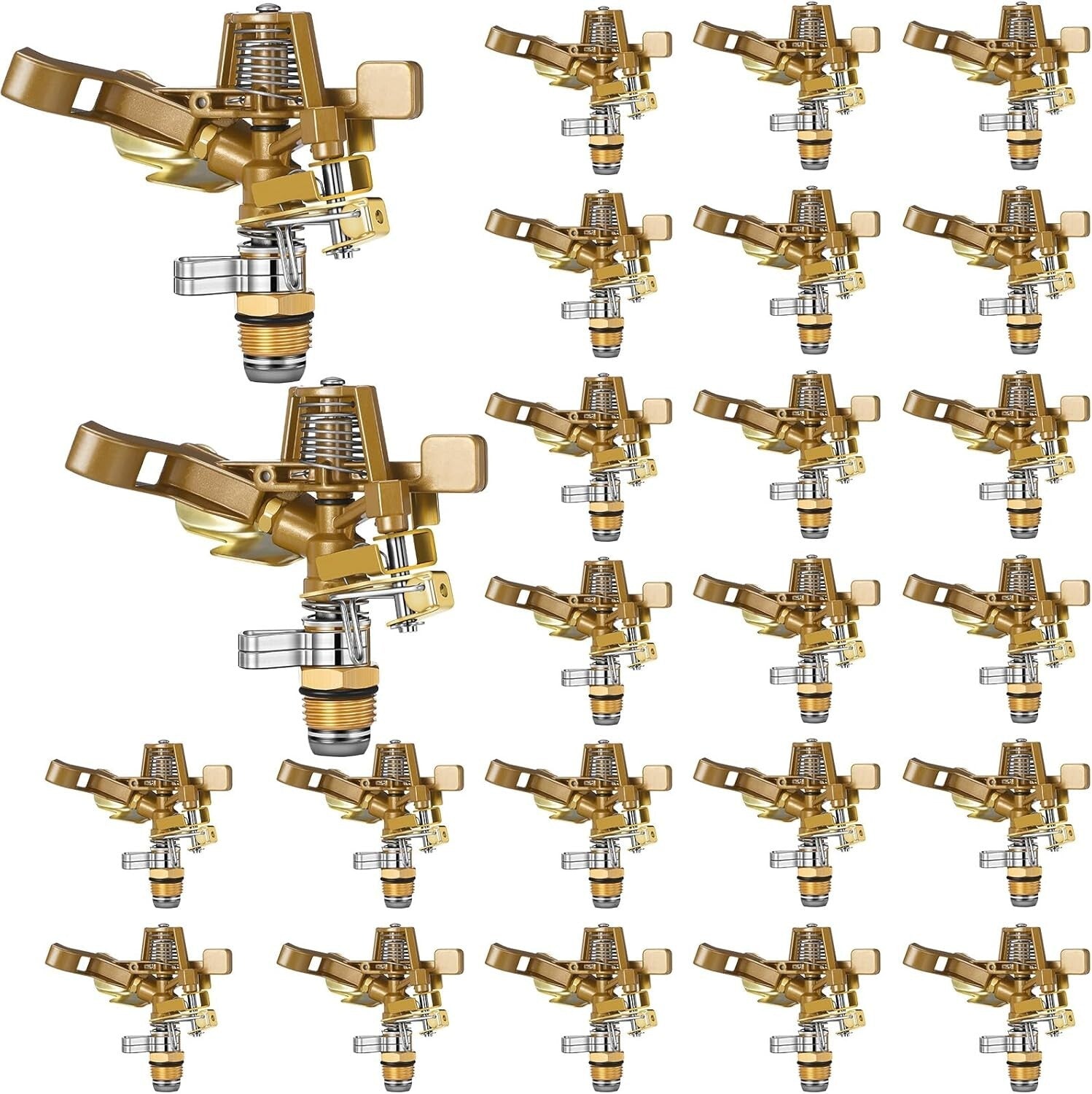 Impulse Sprinkler Heads Set - 24 Durable Brass Units for Easy Garden Watering