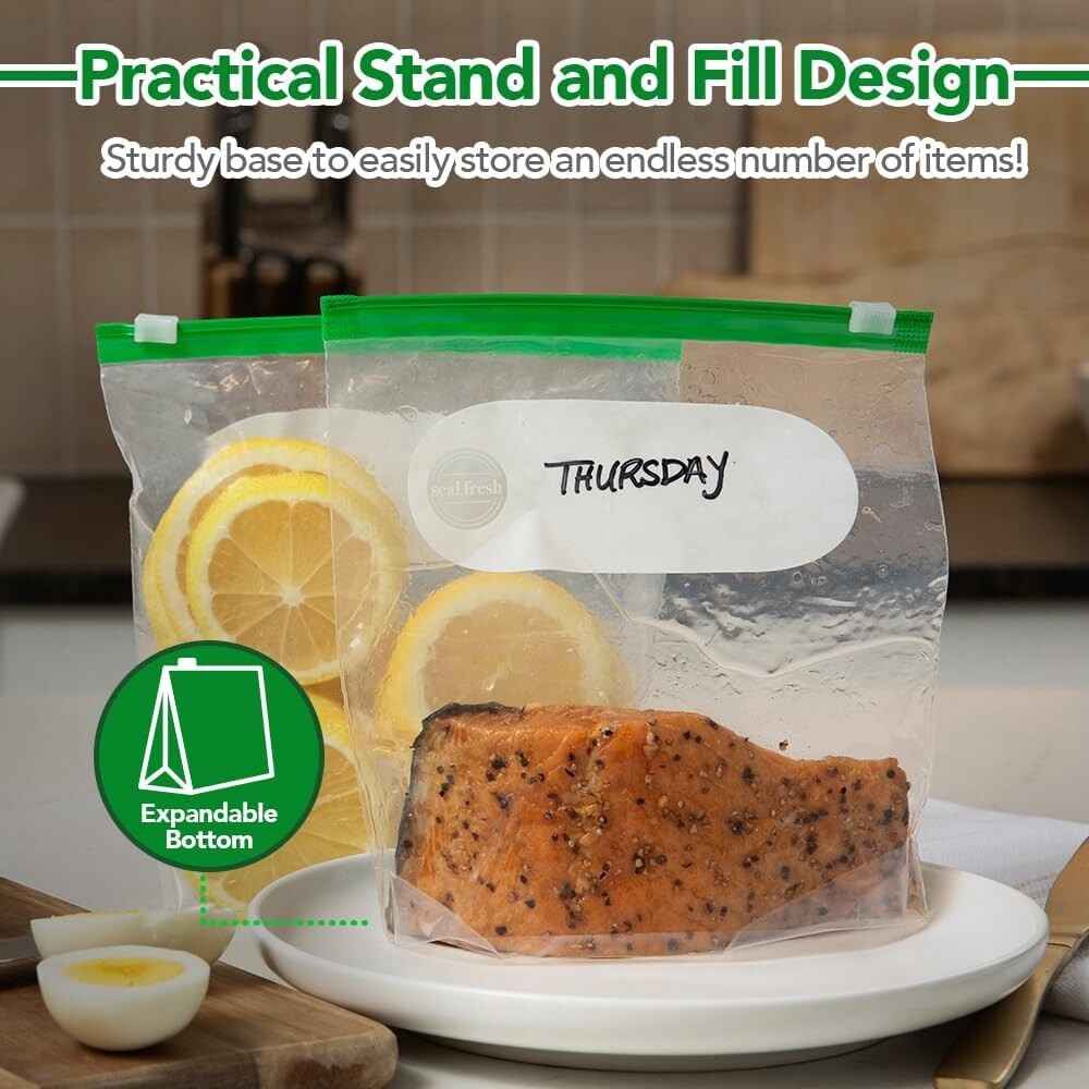 Clear Quart Slider Bags with Expandable Bottom - 500 Count, Perfect for Storage