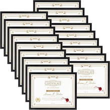 Load image into Gallery viewer, Bulk Set of 18 Black 8.5x11 Frames - Perfect for Photos, Awards, and Documents