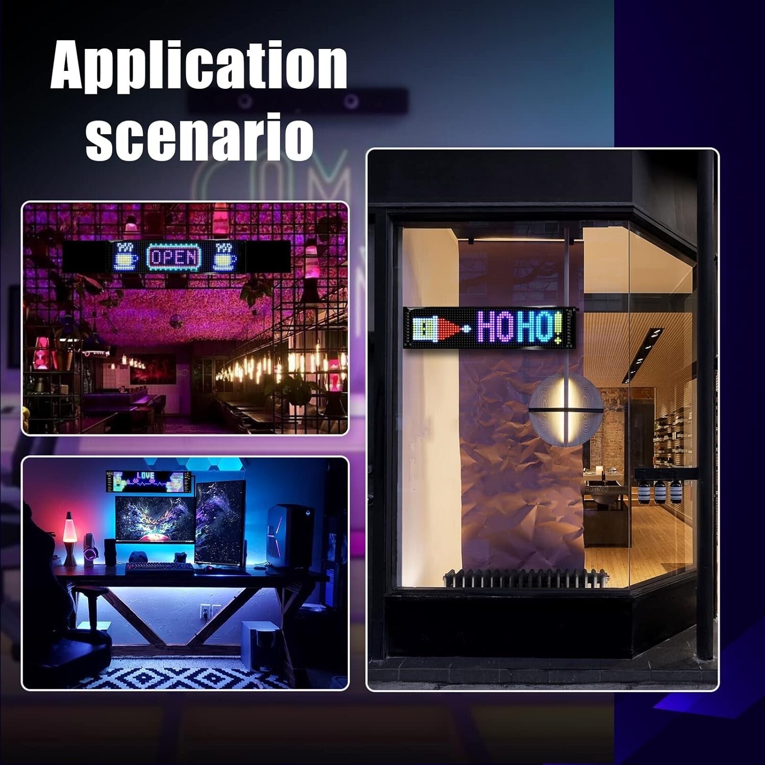 Flexible LED Message Display Board with Bluetooth - 19"x5" for Custom Designs