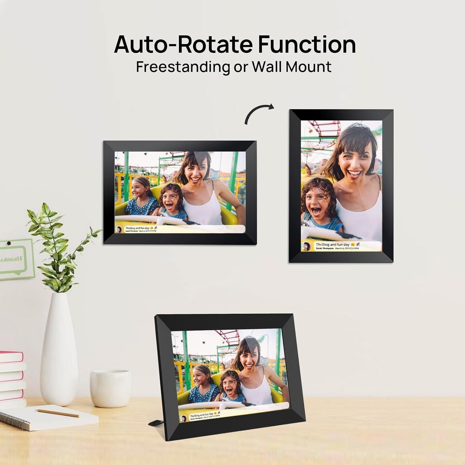 10.1 Inch WiFi Digital Photo Frame with 32GB Storage & Frameo App Integration