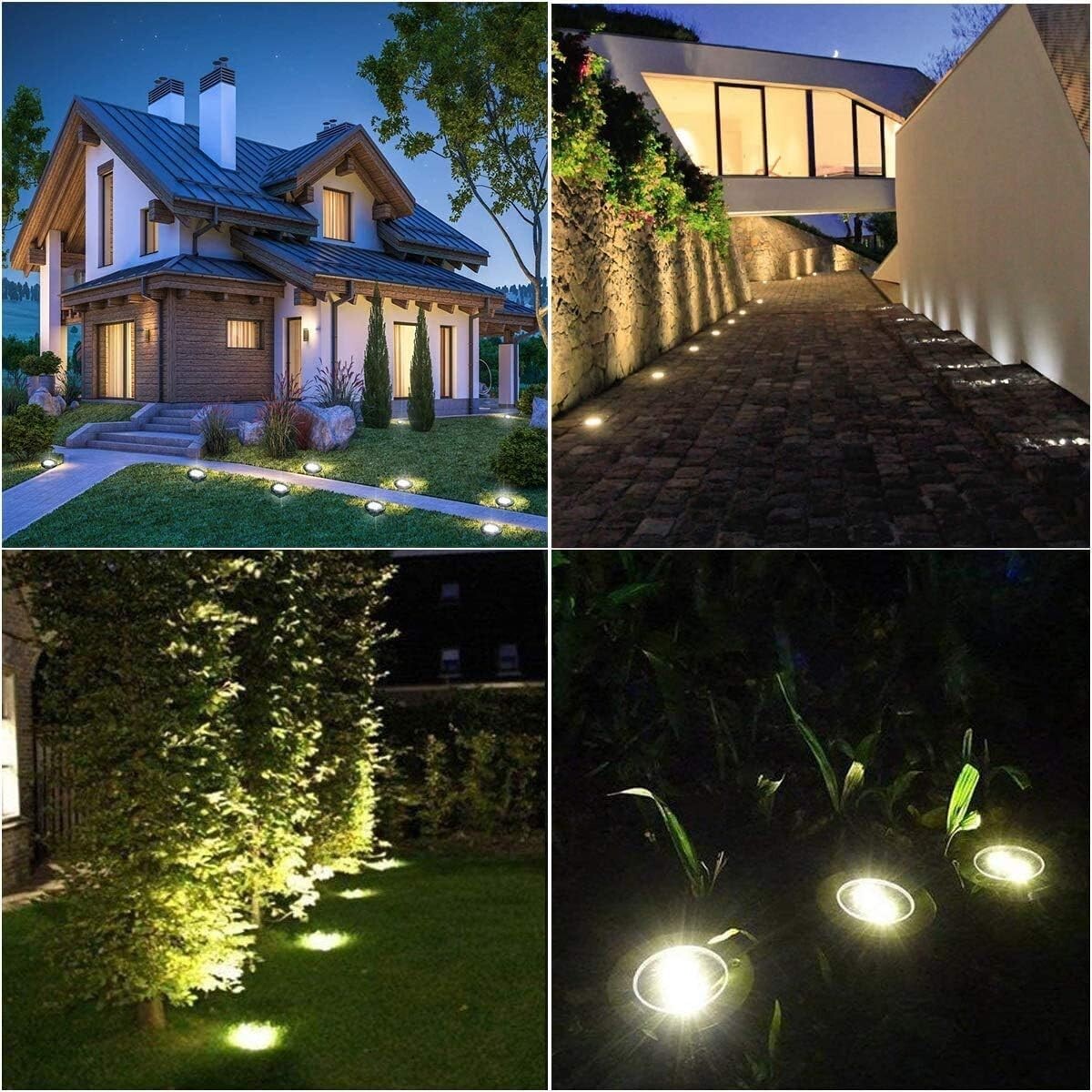 Stylish Waterproof Solar Garden Lights - 8 LEDs for Pathway & Deck (6 Pack)