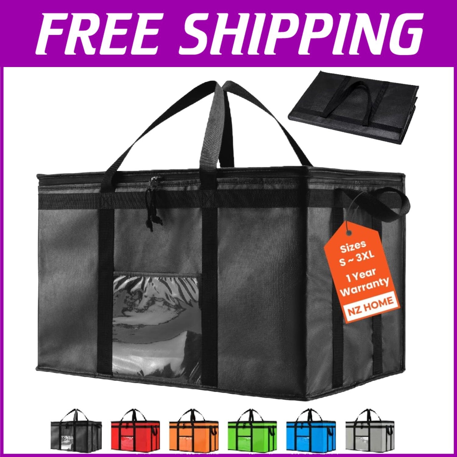 Durable Insulated Food Carrier with Heavy-Duty Zipper - Great for Any Adventure