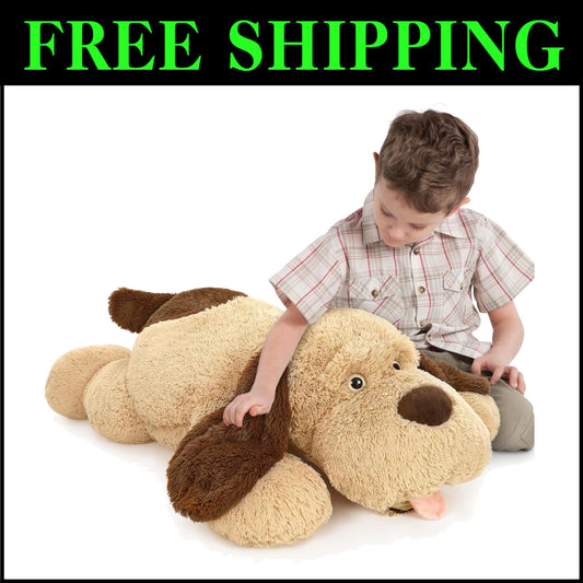 Oversized 40-Inch Brown Dog Plush Toy – Ultimate Comfort for Kids' Rooms
