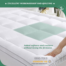 Load image into Gallery viewer, Bamboo Pillowtop Mattress Topper Twin - Ergonomic Support for Back Pain Relief