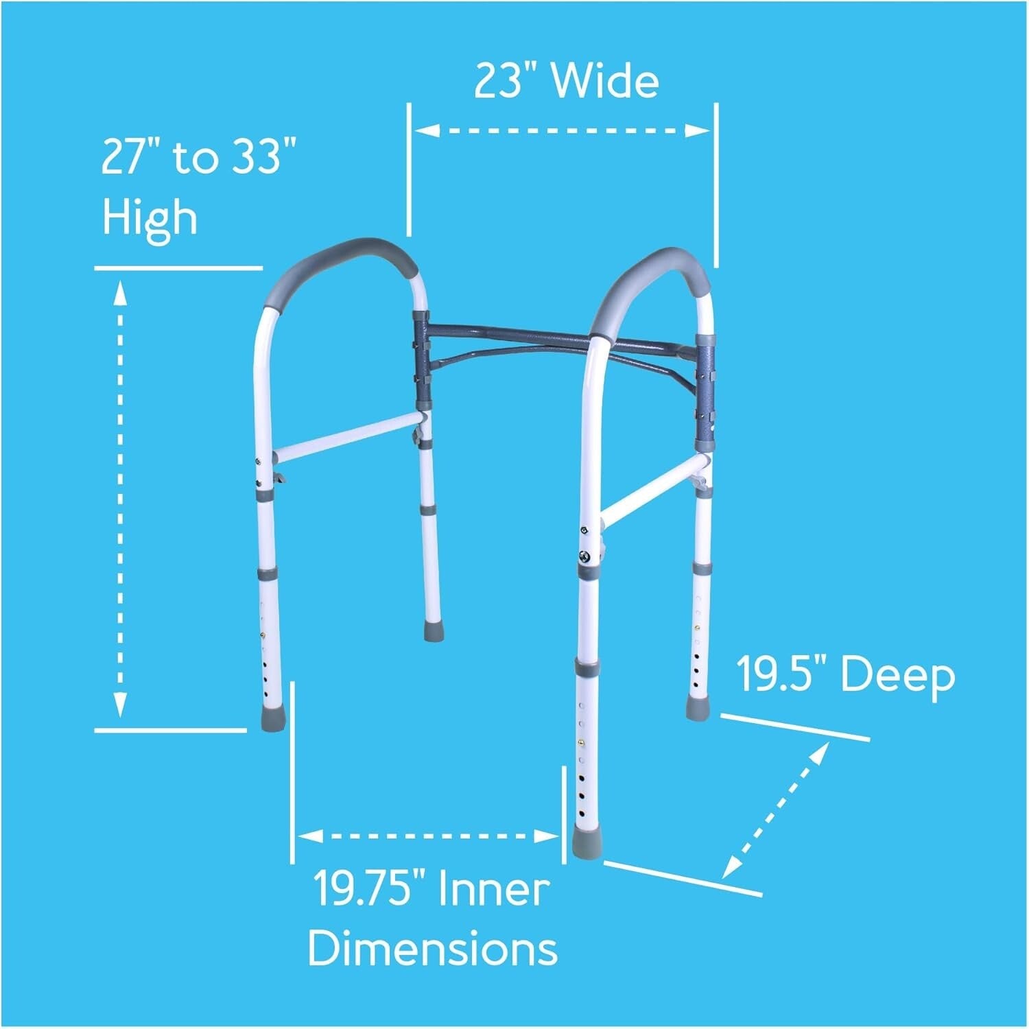 Adjustable Toilet Safety Rails and Handles for Seniors - Easy Setup & Sturdy