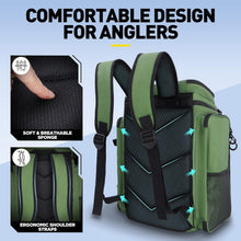 Load image into Gallery viewer, 42L Large Capacity Fishing Tackle Backpack with Ergonomic Design and Rod Holders