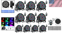 Load image into Gallery viewer, Vibrant 10 Pack 36W RGB LED Par Can Lights for DJ Party &amp; Event Decoration