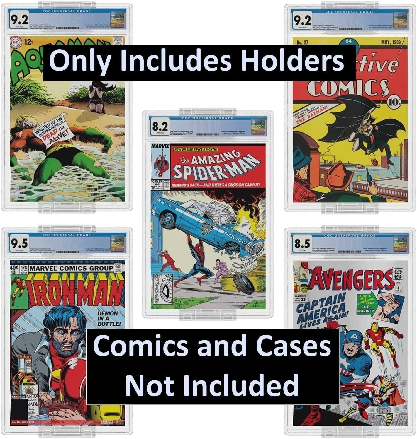 10-Pack Heavy-Duty Comic Book Display Shelf Slab Wall Mount Kit - Clear Finish