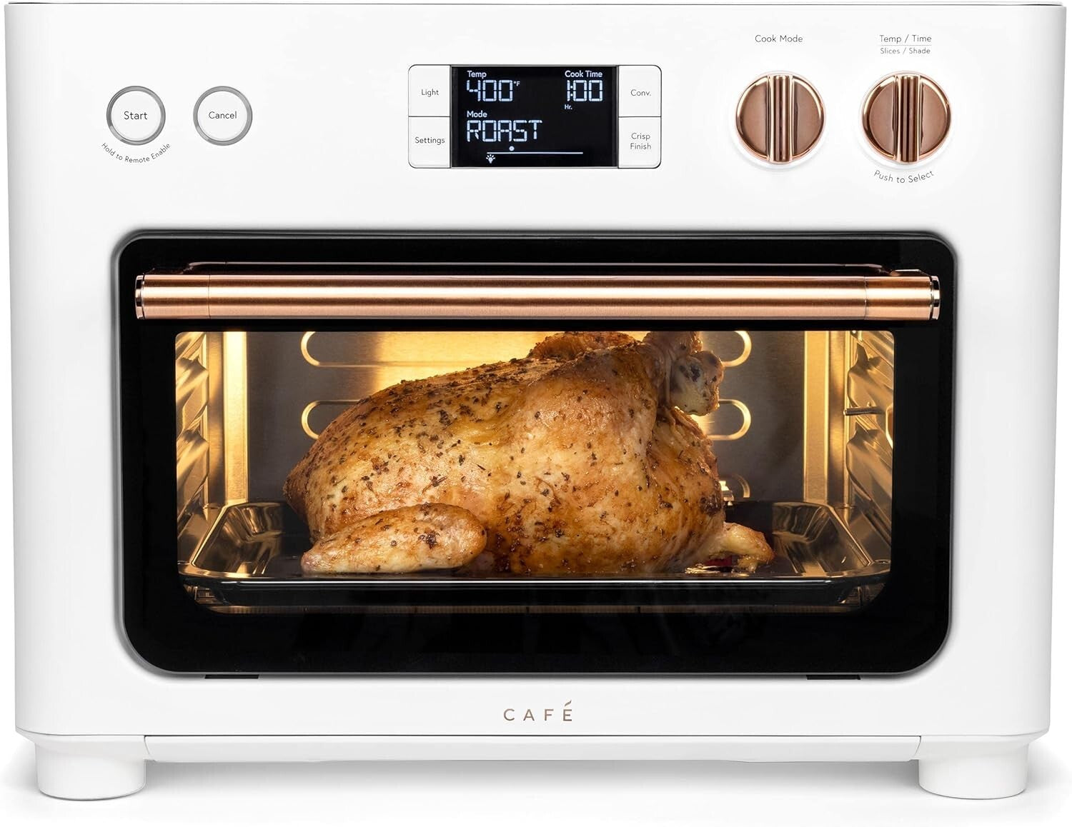 Couture Air Fry Oven - Versatile Matte White Kitchen Appliances with LCD Display