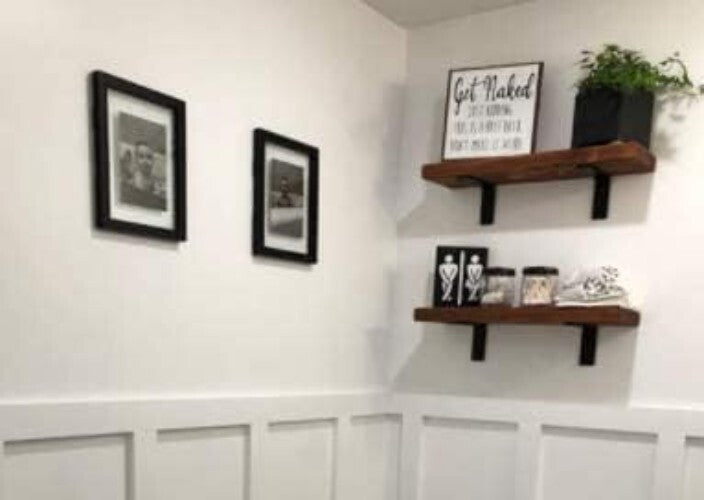 10" x 6" Matte Black Iron Shelf Brackets - 4-Pack for Industrial Style Shelving