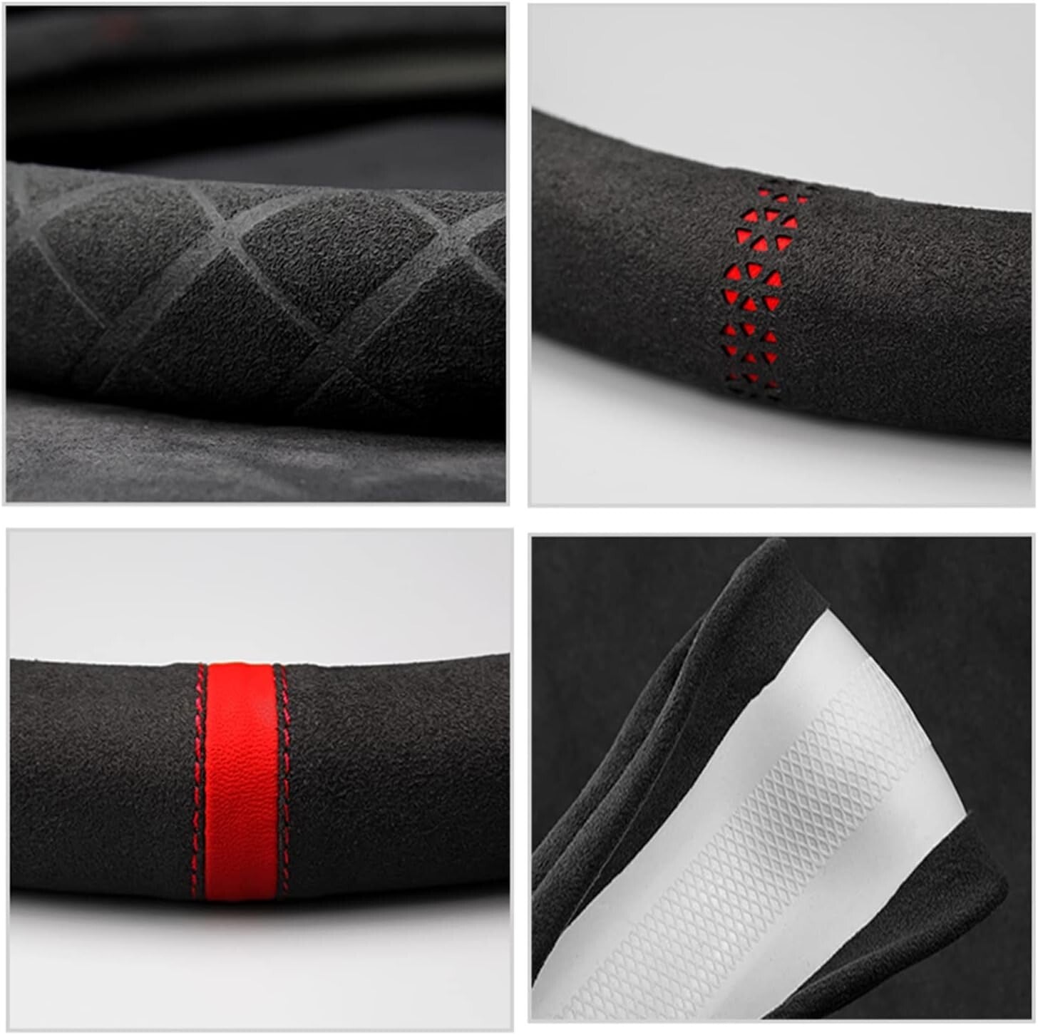 High-Quality 15-inch D-Shape Suede Steering Wheel Cover - Subaru WRX Compatible