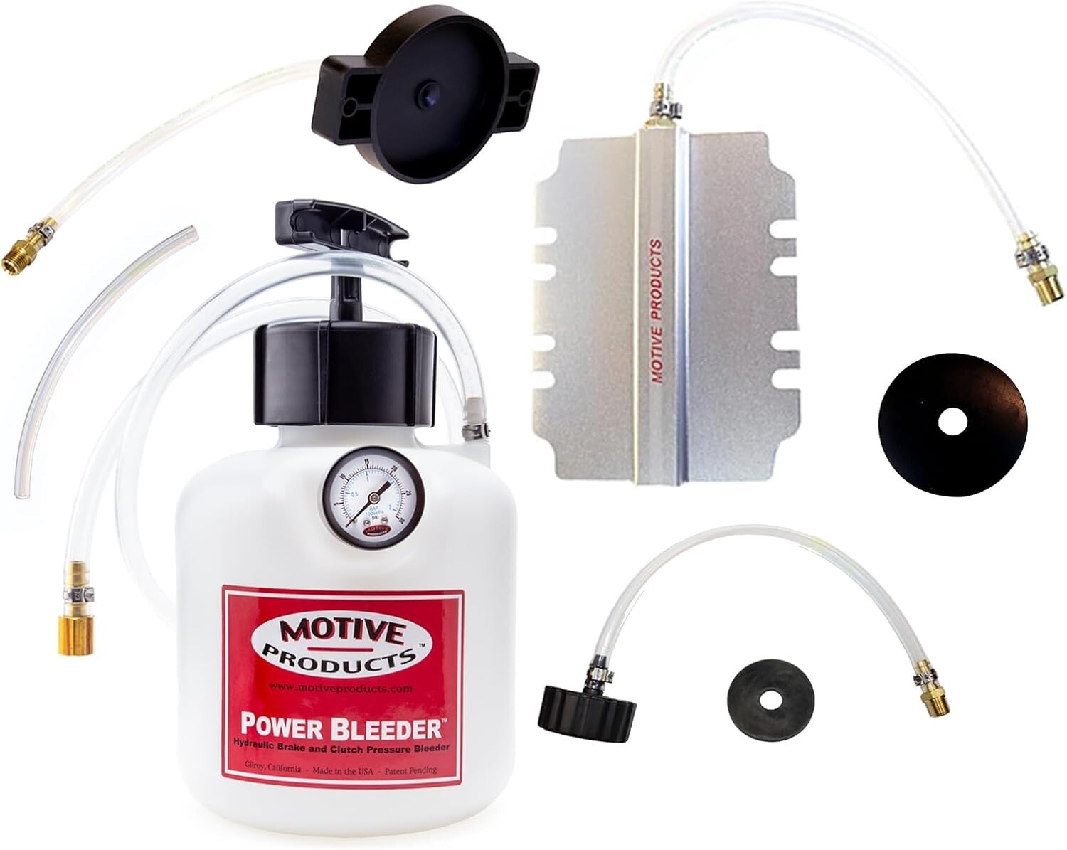 Universal 2-Quart Power Bleeder Kit with Hydraulic & Clutch Adapters - USA Made