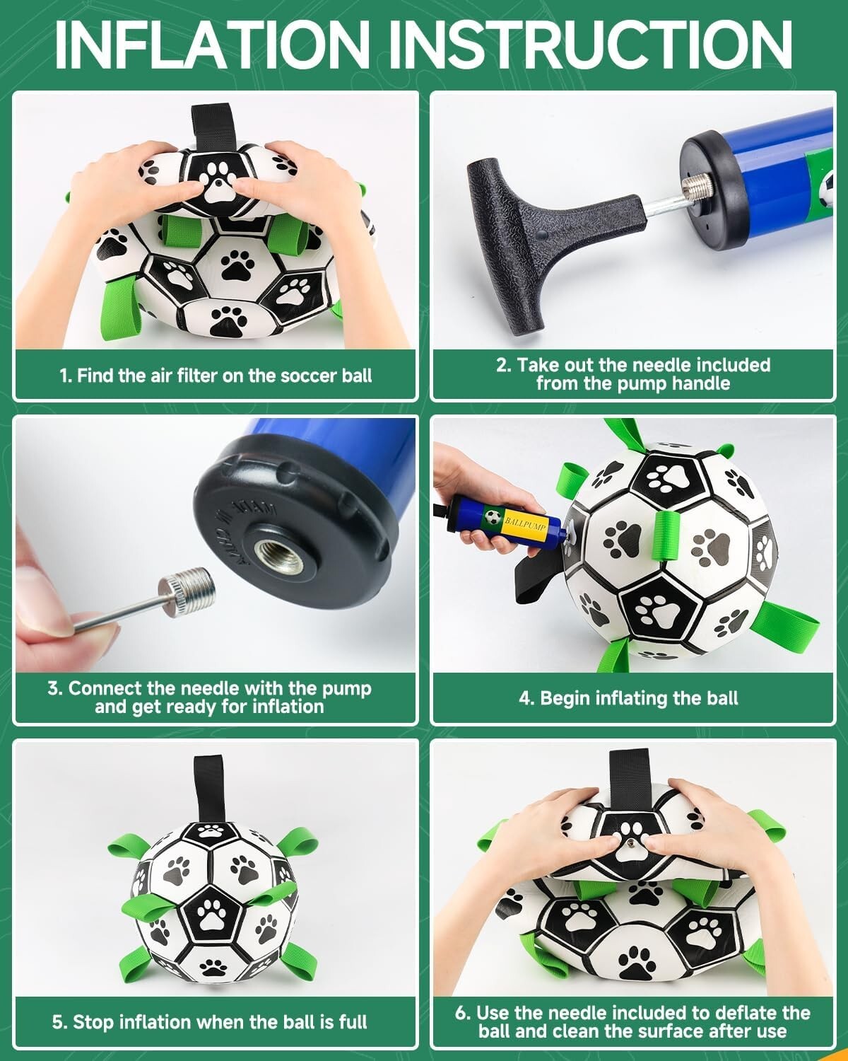 Giant Dog Soccer Ball with Nylon Straps - 10 Inch, Perfect for Active Breeds