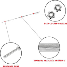 Load image into Gallery viewer, Alloy Steel 60-Inch Barbell with Threaded Grip for Weightlifting Excellence