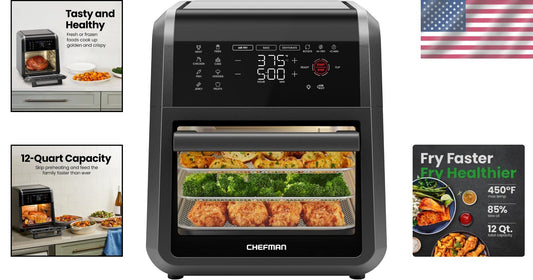 Family-Sized 12-Quart Air Fryer Oven - 6 Functions, Touch Control & Easy Cleanup