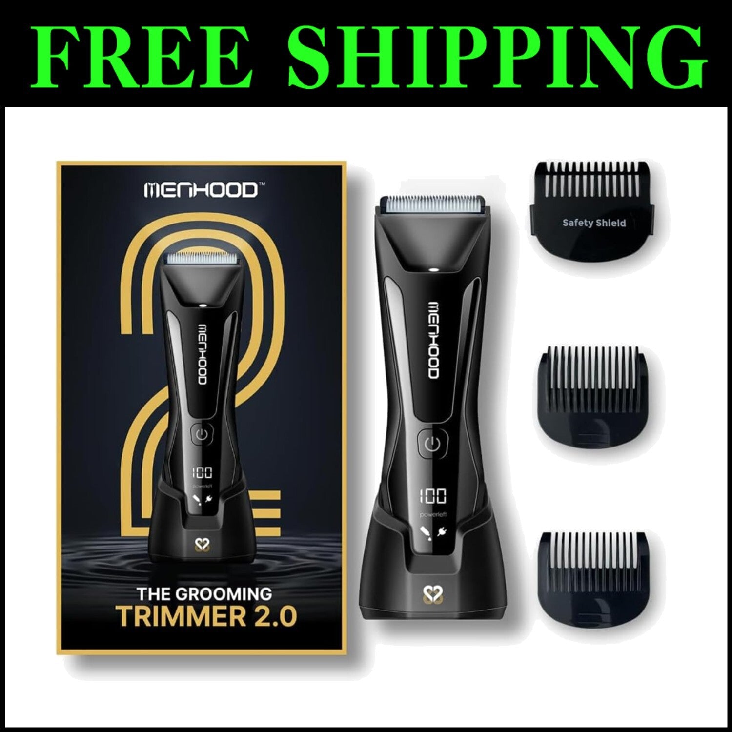 Men's Multi-Use Grooming Trimmer 2.0 - Skin-Friendly with Adjustable Lengths