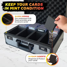 Load image into Gallery viewer, Premium Carbon Fiber Graded Card Storage Box - 4 Row PSA Case (Water-Resistant)