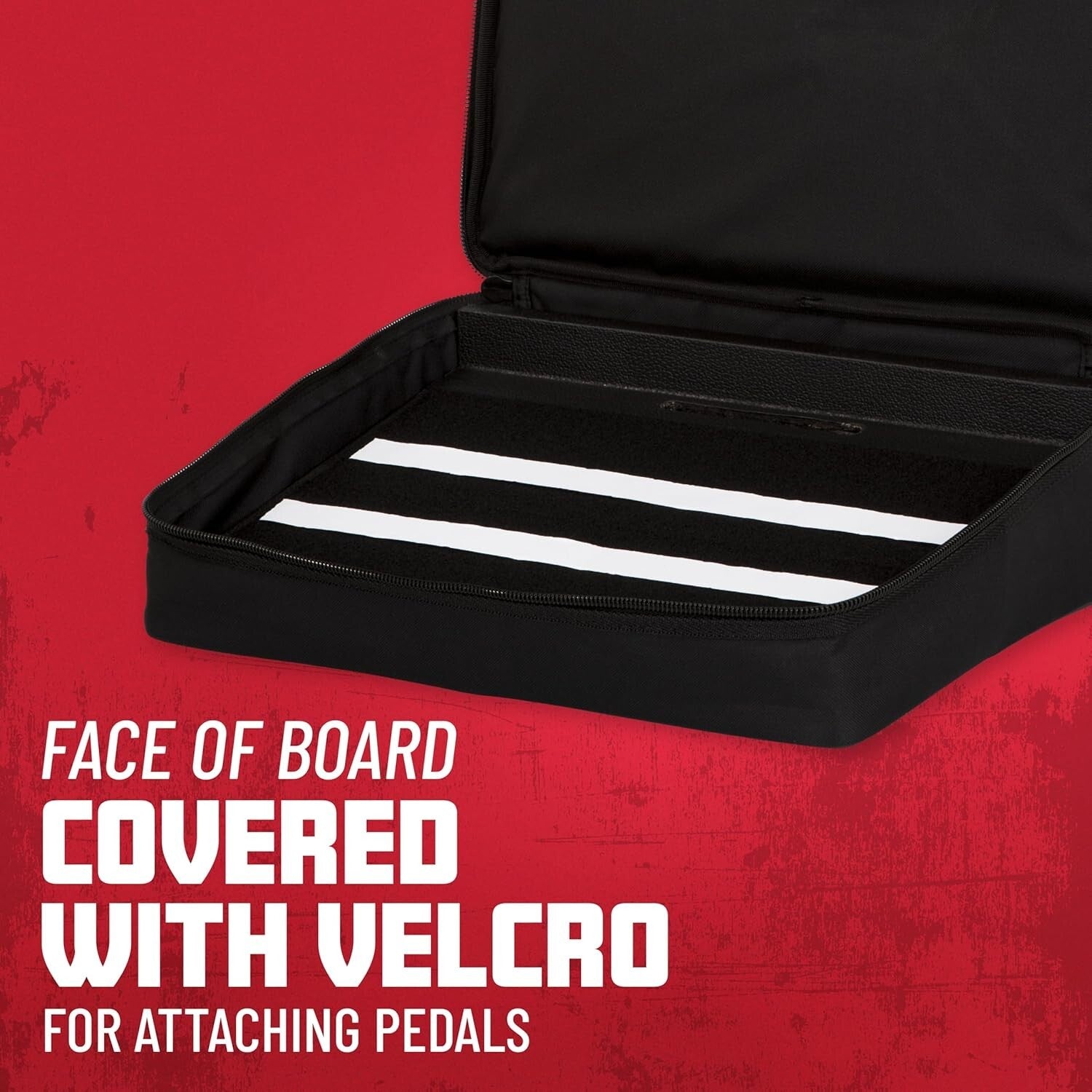 Durable Black Tolex Guitar Pedal Board with Built-In Power and Nylon Carry Case