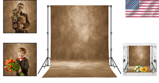 High-Resolution 8'x10' Brown Photography Backdrop with Pocket for Easy Setup