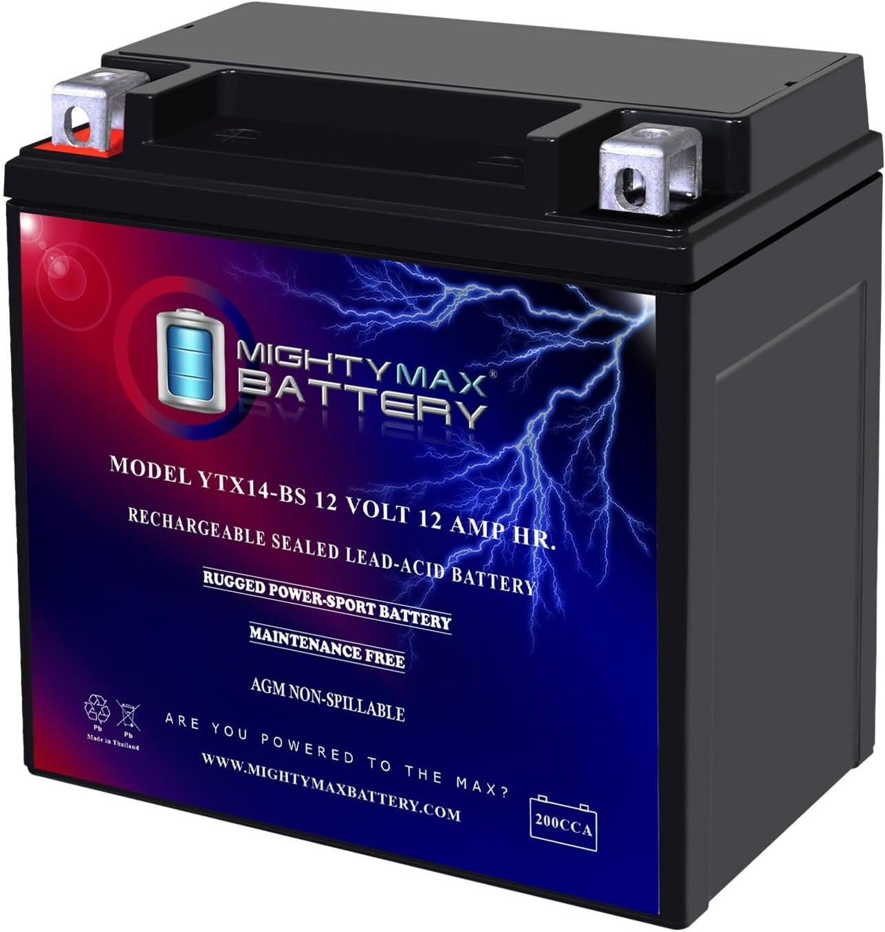 Heavy-Duty 12V 12AH Sealed Lead Acid Battery - Perfect for ATVs & Motorcycles