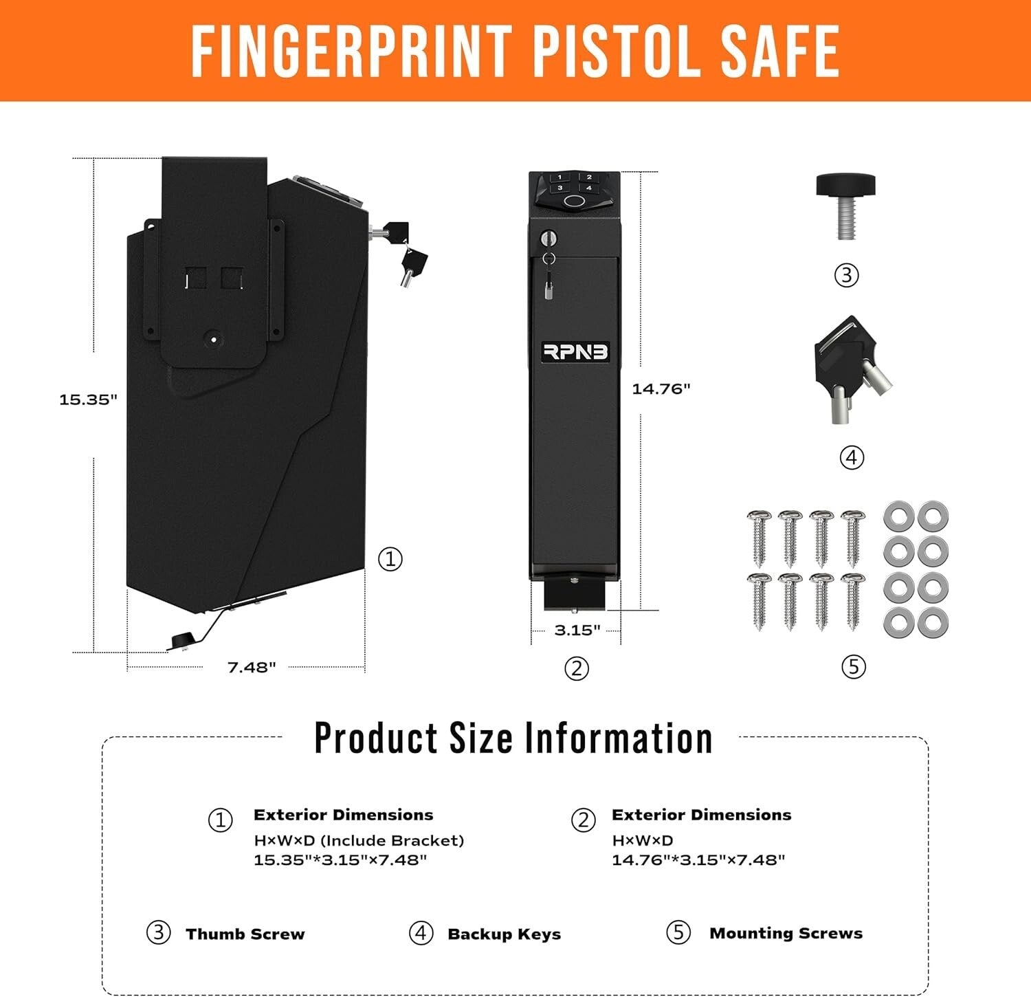 Quick Access Biometric Handgun Safe - California Certified & Anti-Theft Design