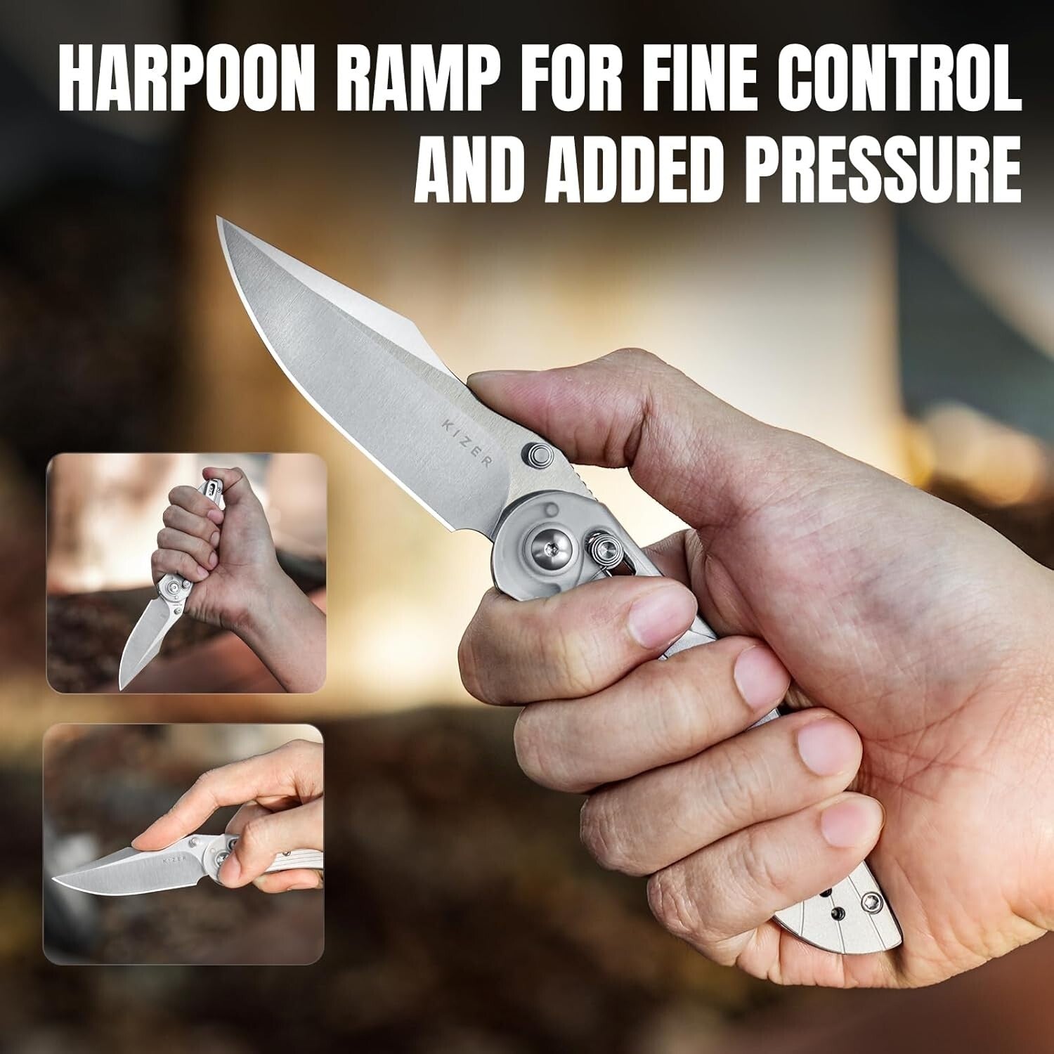 Ambidextrous Mini Mystic Pocket Knife - 3.2-Inch Nitro-V Blade with Clutch Lock