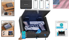 Load image into Gallery viewer, Secure Handgun Safe with LED Lighting - Biometric &amp; Key Access, Portable Size
