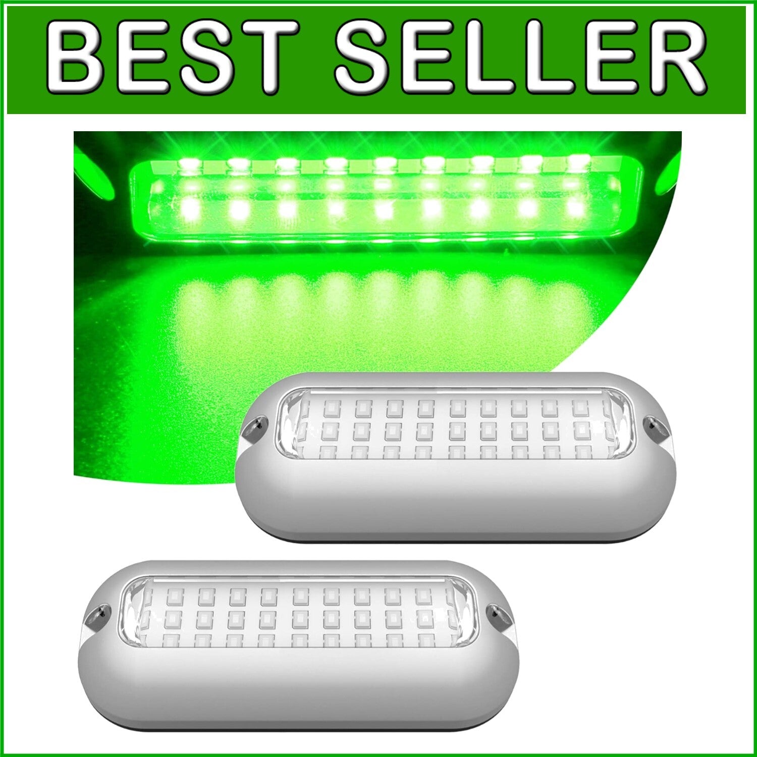 Durable 50W 27 LED Stainless Steel Boat Lights - Marine Waterproof 2PC Set
