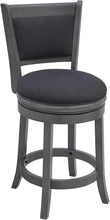 Load image into Gallery viewer, Elegant 24-Inch Dark Grey Upholstered Swivel Counter Stools - Modern Design