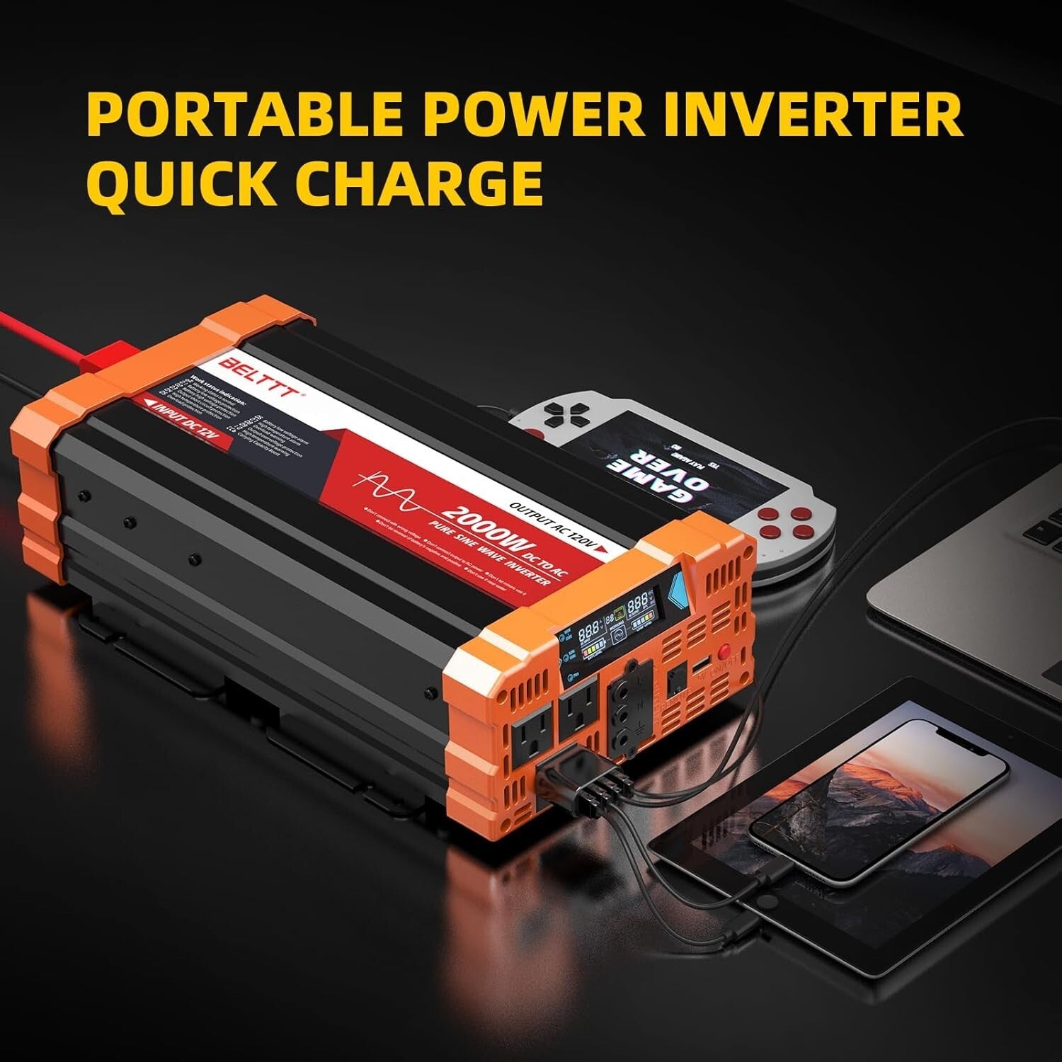 Efficient 2000W DC to AC Inverter for Off-Grid Living & Outdoor Adventures