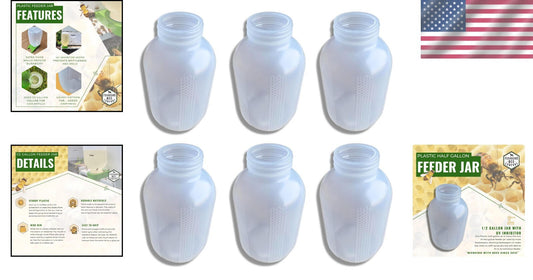 Heavy-Duty Half-Gallon Beekeeper Feeder Jar – Ideal for Backyard Beekeeping
