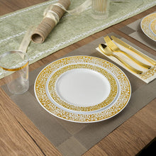 Load image into Gallery viewer, Complete Gold Lace 175 Ct Dinnerware Set - Perfect for Weddings &amp; Celebrations